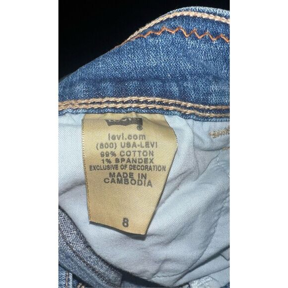 Levi’s 515 capri Sandblasted Demin Jeans Coastal Summer Sz 8 - Picture 4 of 4